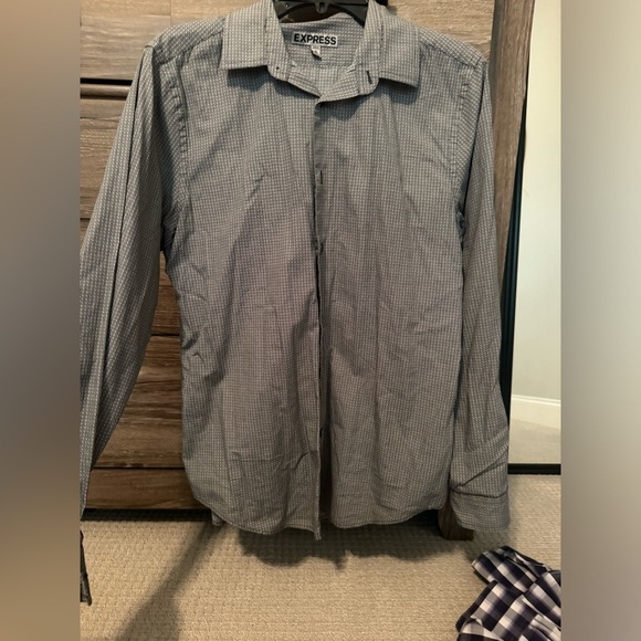 express size medium mens button up- black and white - Picture 1 of 4